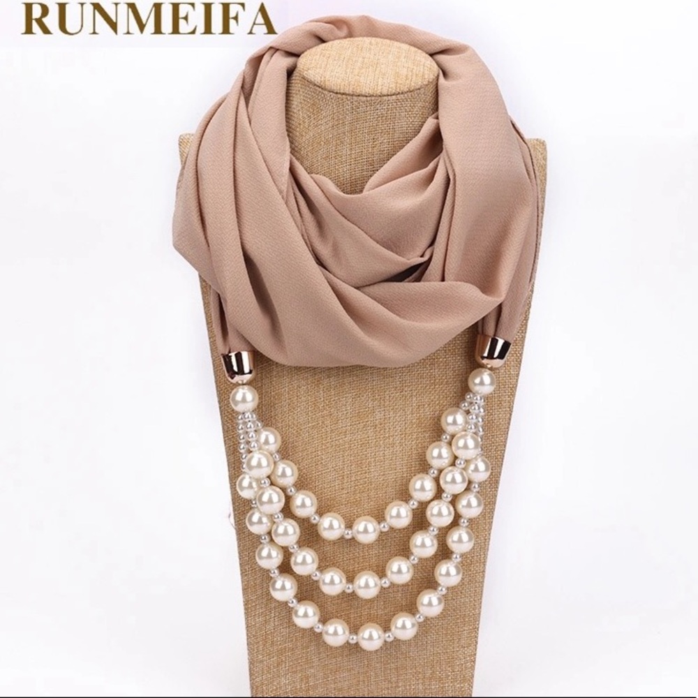 New Infinity chiffon beaded Scarf / head cover